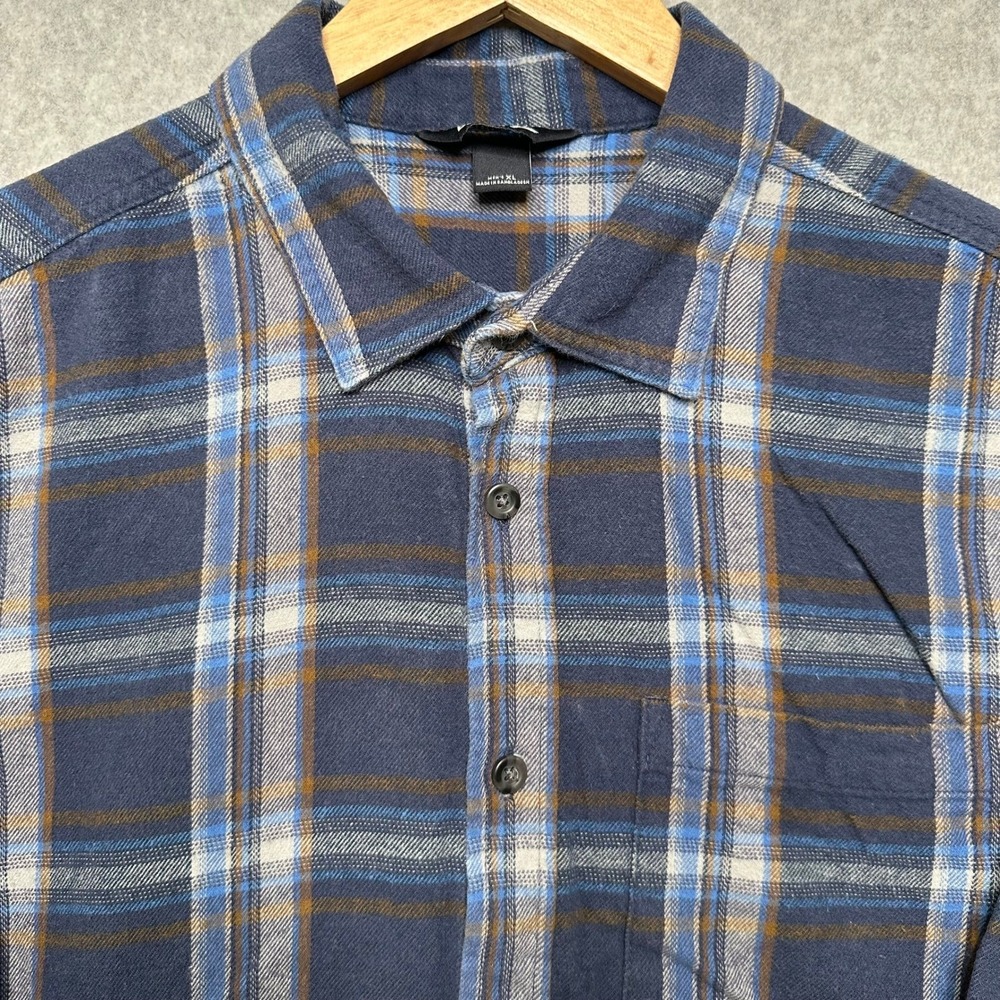 Eddie Bauer Men's Plaid Flannel Long Sleeve Button Up Shirt Size XL
